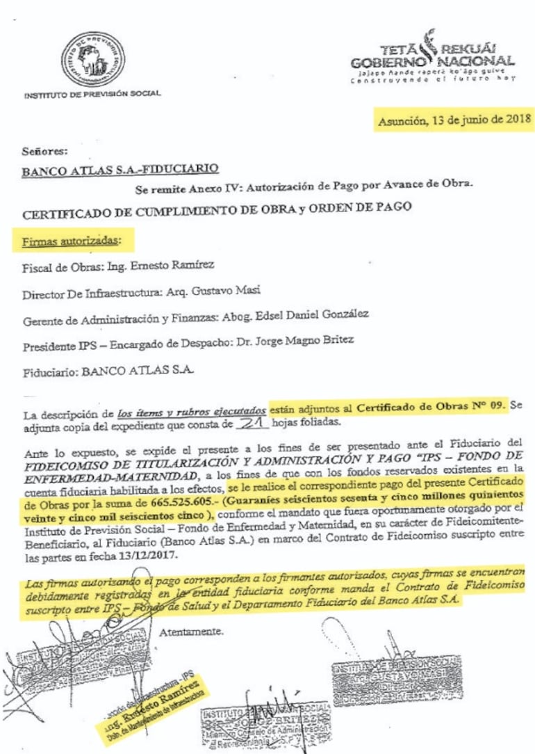 El Gobierno de Cartes, con el aval de Peña y de Jorge Brítez, ejecutó los pagos.