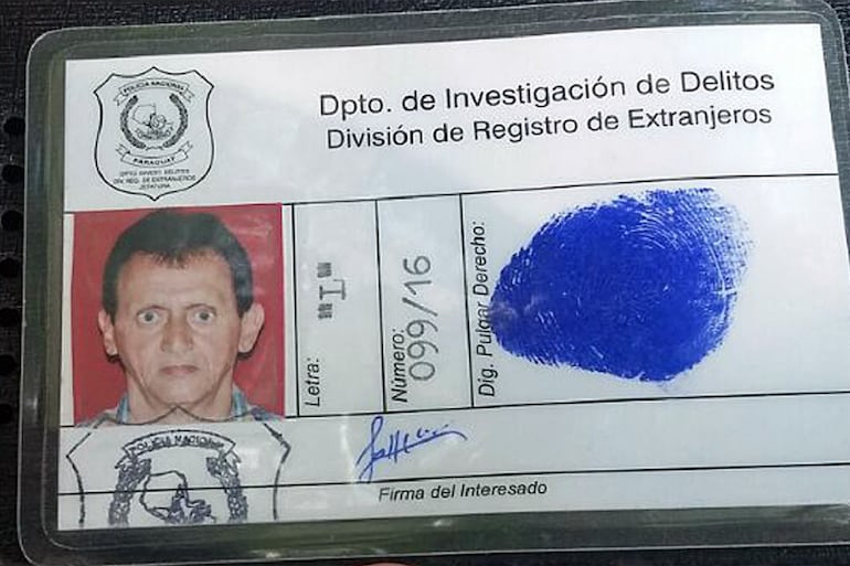 Documento de Leuterio Altamiro, encontrado en 2016 en la escena de un asalto.