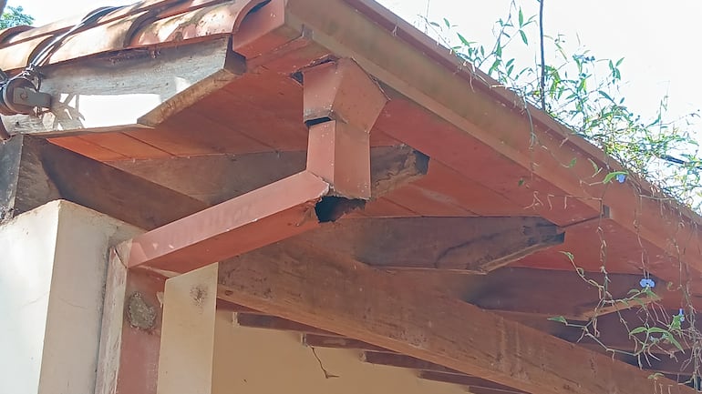 La canaleta está muy deteriorada y, además de reparación, requiere urgente limpieza. 