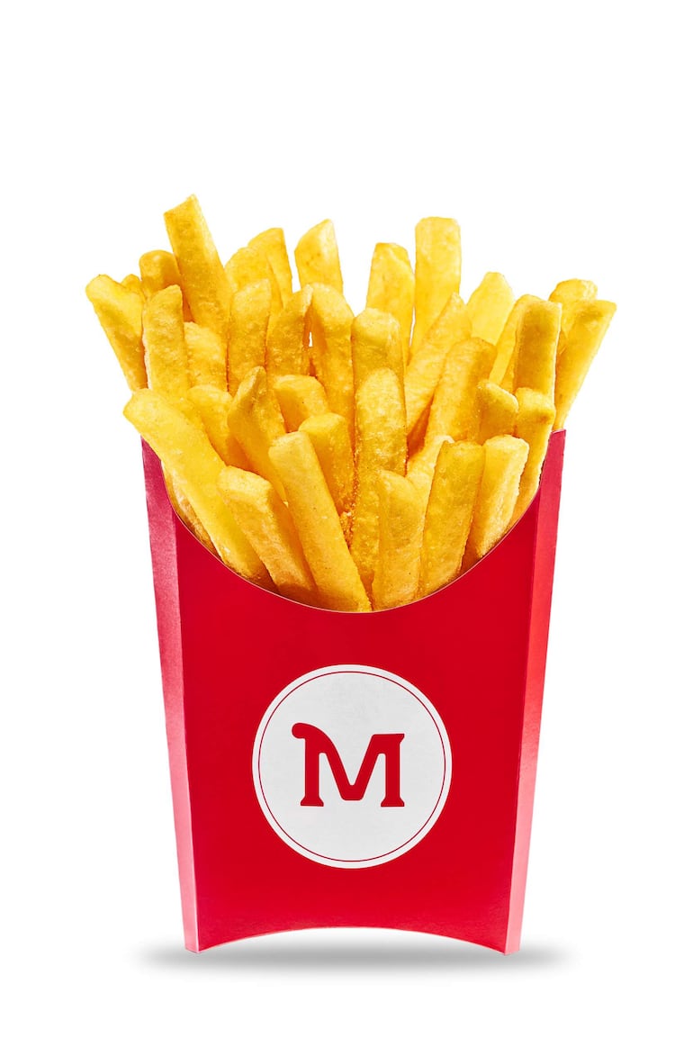 Las papas fritas acompañan las hamburguesas de Mostaza.