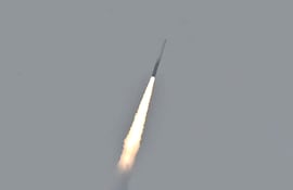 El cohete orbital Vikram-1, de la empresa india Skyroot Aerospace, despega desde el Centro Espacial Satish Dhawan, en Sriharikota, estado de Andhra Pradesh, India, el 18 de julio de 2026.