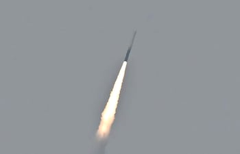 El cohete orbital Vikram-1, de la empresa india Skyroot Aerospace, despega desde el Centro Espacial Satish Dhawan, en Sriharikota, estado de Andhra Pradesh, India, el 18 de julio de 2026.