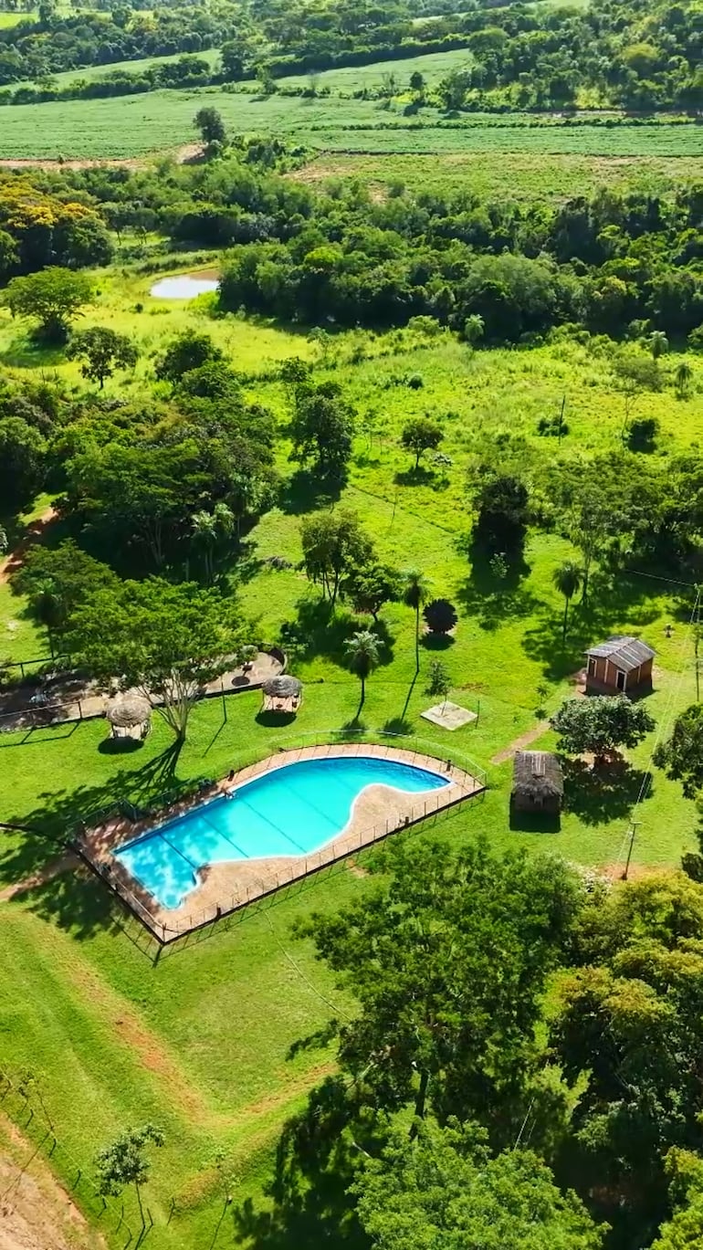 Vista aérea del espacio de esparcimiento de Chacurrú Ecoturismo.