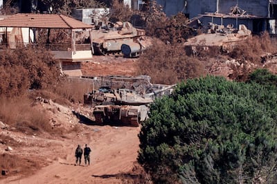 Tropas israelíes en una aldea del sur de Líbano.