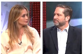 Rocío Figueroa, vocera de la Cámara de Representantes de Importadores de Productos Farmacéuticos (CRIPFA), y Paul Sarubbi, presidente de la Cámara Vial Paraguaya (Cavialpa), en los estudios de ABC TV.