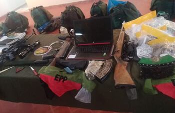 Elementos incautados en poder de los miembros del EPP.