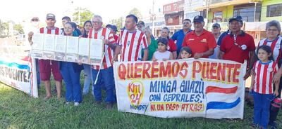Los manifestantes se congregaron en el retorno del exkilómetro 24 de Minga Guazú.