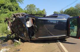 Asi quedo el vehículo de Eugenio María Sanabria Vierci.