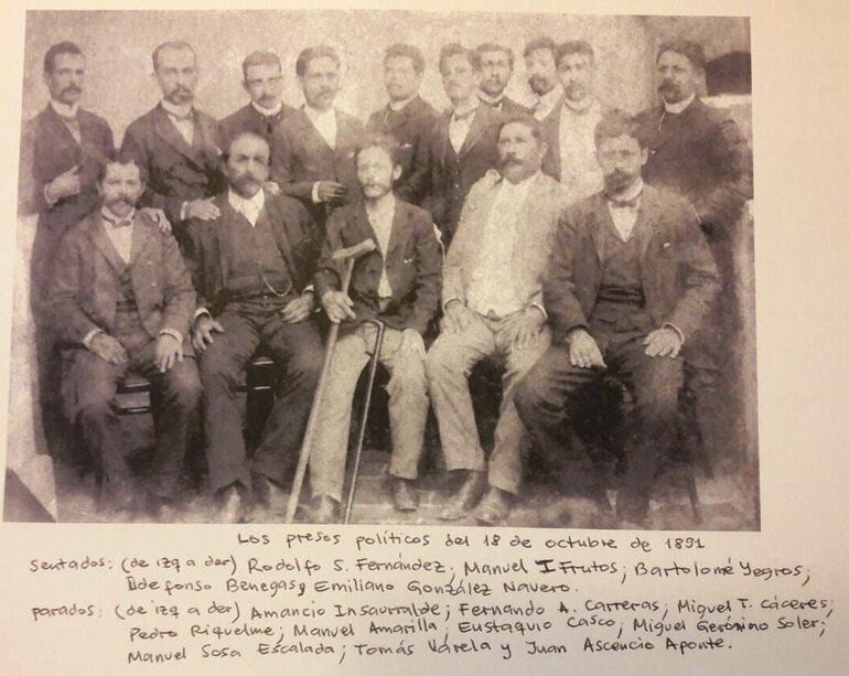 "Los presos políticos del 18 de octubre de 1891".
Foto: Gentileza.