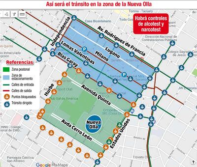 Así será el tránsito en la zona de la Nueva Olla