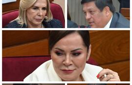 Arriba: Hermelinda Alvarenga y Sergio Rojas. Centro: Noelia Cabrera. Abajo Dionisio Amarilla y Edgar López.