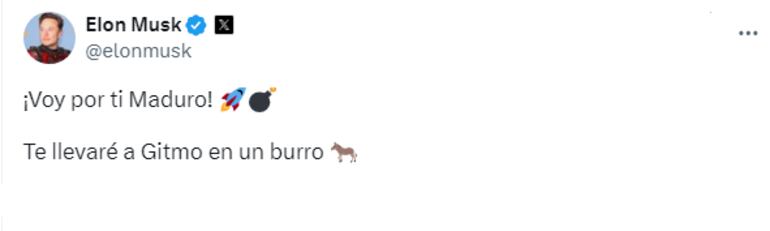 Publicación de la cuenta de Elon Musk en X.