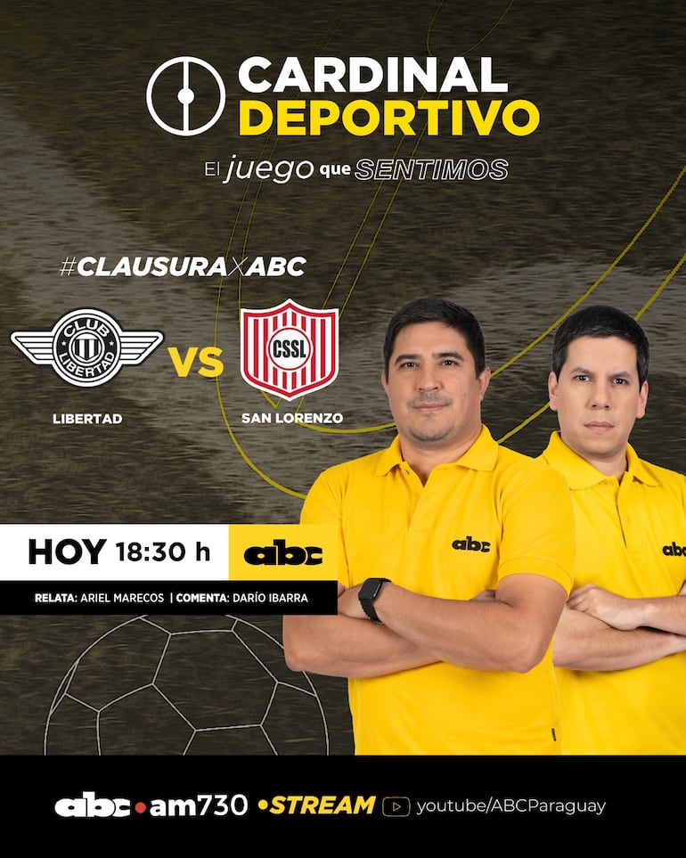 Libertad vs. San Lorenzo, por ABC Cardinal 730 AM y ABC Paraguay en Youtube.