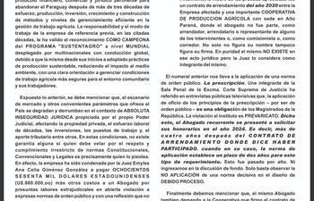 Comunicado de Agro Santa Isabel.