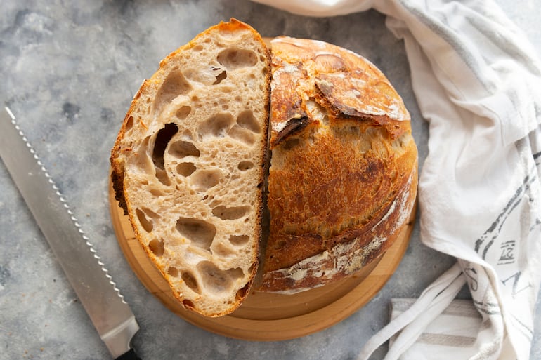 Concepto de pan de masa madre.