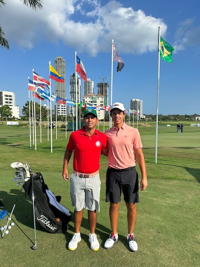 Los golfistas paraguayos, Erich Fortlage y Héctor Ortega, en la novena versión del Latín América Amateur Championship.
