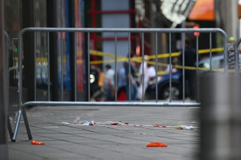 Se observa sangre en el lugar donde la Policía abatió a Pamela Cisneros