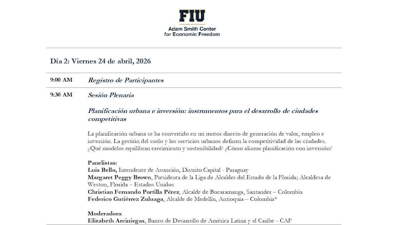 Participación de Luis Bello (ANR-HC), intendente de Asunción, en el programa del encuentro de alcaldes de America 2026.