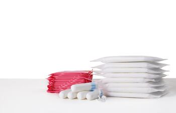 Tampones y compresas higiénicas para menstruación.