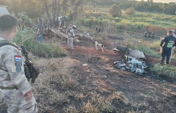 Sitio donde capotó la aeronave que operaba al servicio de Prosegur