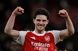 Declan Rice anotó el segundo gol del Arsenal en Londres.