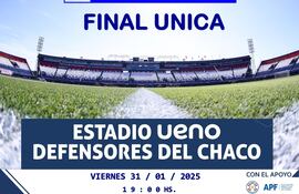 Flyer en el cual se dan a conocer los detalles de la Final única del Campeonato Nacional de Interligas Mayores de la UFI.