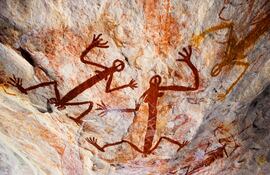 Arte rupestre, Parque Nacional Kakadu, Tierra de Arnhem, Australia.