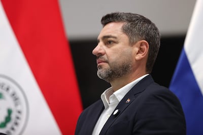 El vicepresidente de Paraguay, Pedro Alliana, habla en una rueda de prensa.