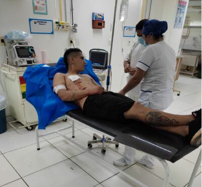 Kevin Ariel Alonso Bareiro fue auxiliado y derivado a un centro asistencial de la ciudad, donde quedó internado por unas horas.