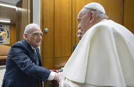 El cineasta estadounidense Martin Scorsese durante su reunión con el papa Francisco en el Vaticano.