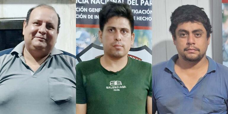 Juan Walberto González Amarilla, Fernando Daniel Benítez Amarilla y Nelson Mariano Zalazar Valdez, detenidos en la operación Sequimur Vestigia Ñ.