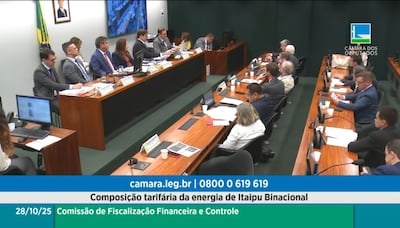 Audiencia pública sobre la tarifa de Itaipú, en la Comisión de Fiscalización y Control de la Cámara de Diputados del Brasil.
