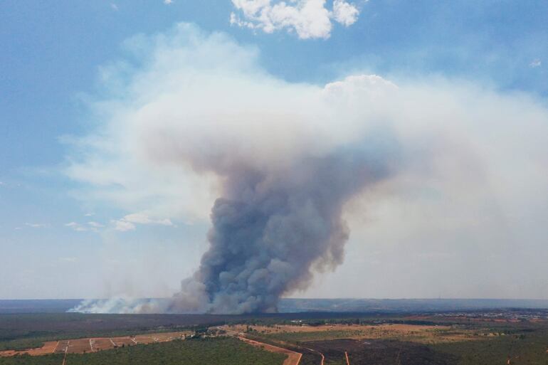 Humo de un incendio forestal en el Parque Nacional de Brasilia, el pasado 16 de septiembre.
