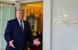 Donald Trump, presidente de Estados Unidos. Se negó hoy a disculparse por criticar al papa León XIV, después de que el pontífice pidiera el fin de la violencia en la guerra de Irán.