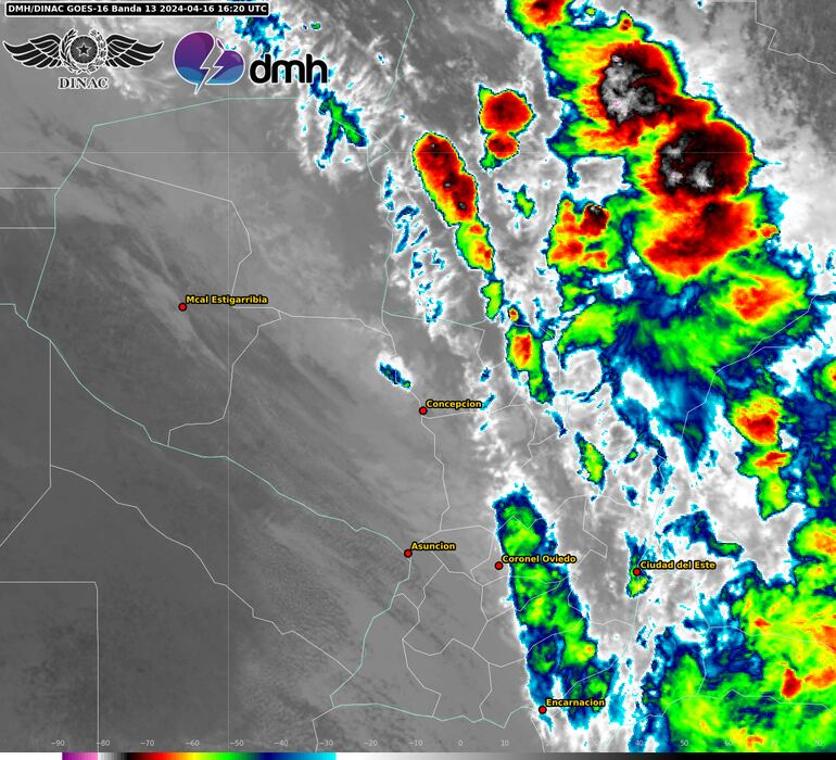 Zona de lluvias para esta tarde.