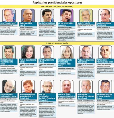 Ciudadanía tiene la opción de elegir a 18 presidenciables de la oposición en las internas.