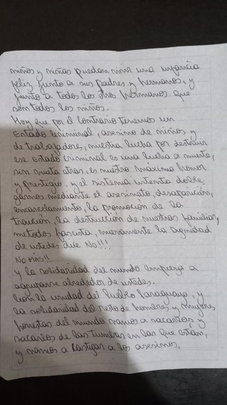 Segunda parte de una de las cartas dirigidas a miembros del EPP.