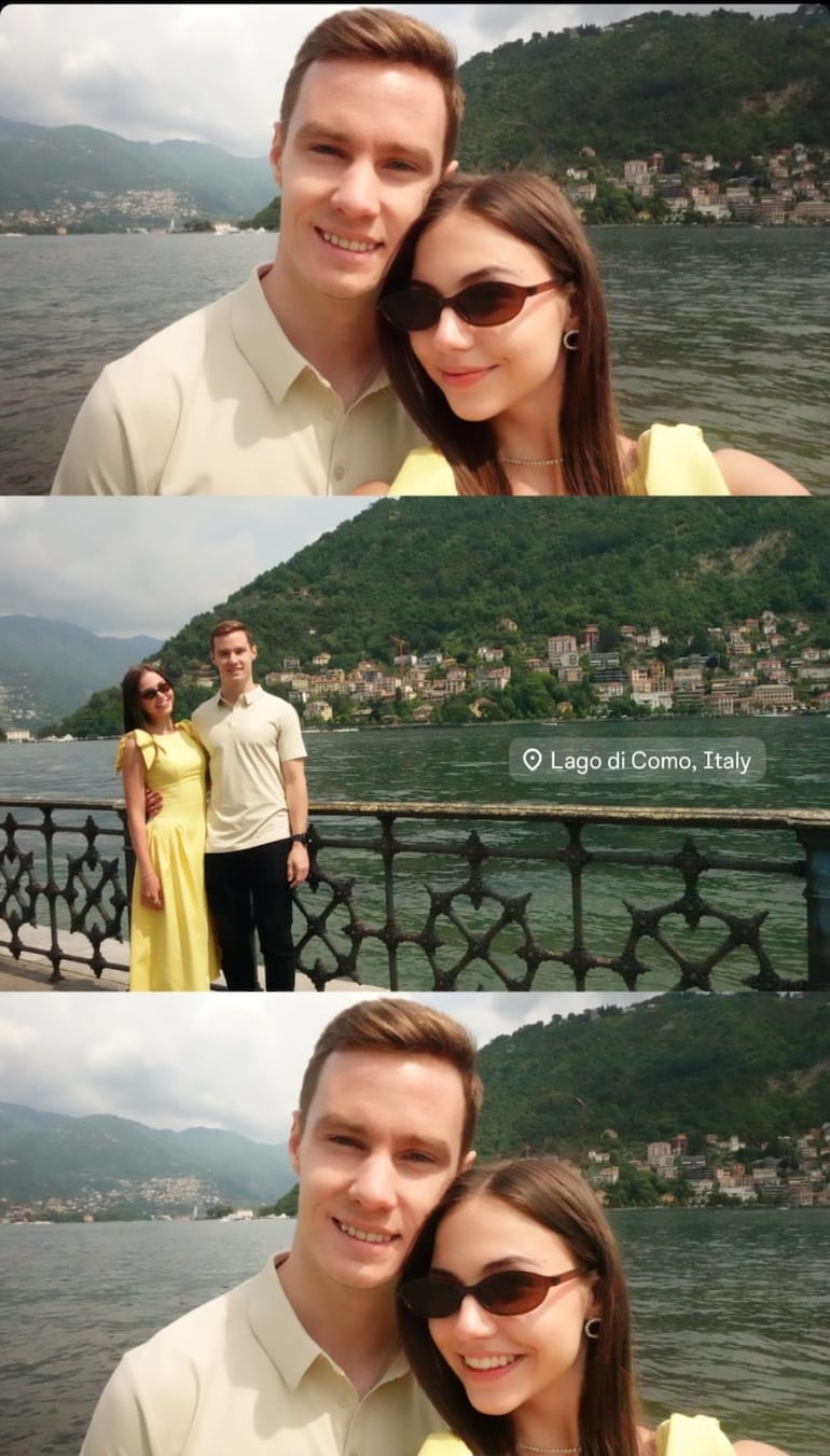 Joshua Duerksen y Anneke Rahn en la bella Italia. (Captura de la historia de Instagram de Anneke Rahn)