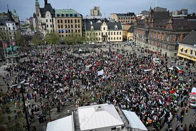 Miles de manifestantes piden en Malmo (Suecia) la expulsión de Israel de Eurovisión