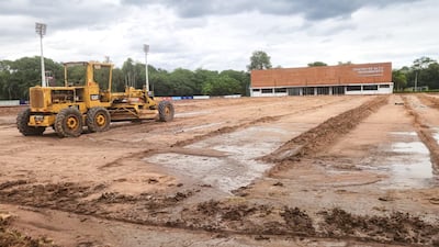 El Centro de Alto Rendimiento Deportivo “Esc. Óscar Harrison” (CARDE) de Ypané, en pleno trabajos de refacción.