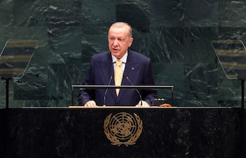 El presidente de Turquía, Recep Tayyip Erdogan, interviene ante la 81.ª Asamblea General de las Naciones Unidas en la sede de la ONU en Nueva York
