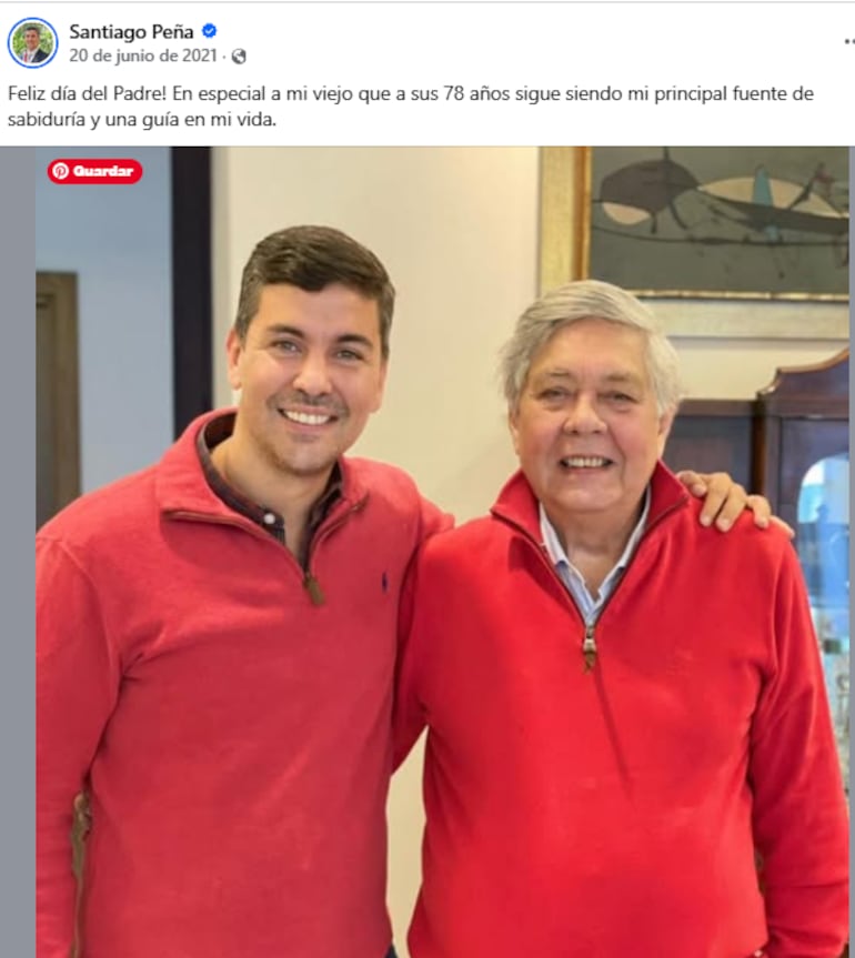 José María Peña Nieto, papá de Santiago Peña, es el hermano de María de la Paz Peña Nieto, mamá de Juan Pablo Nogués Peña.
