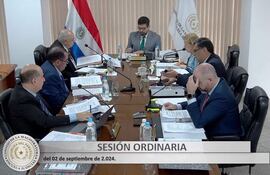 Los miembros del Consejo de la Magistratura que sesionaron en forma presencial.