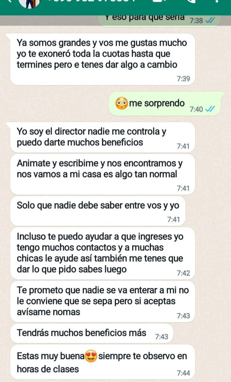 Supuestos mensajes enviados por el director del FIAP