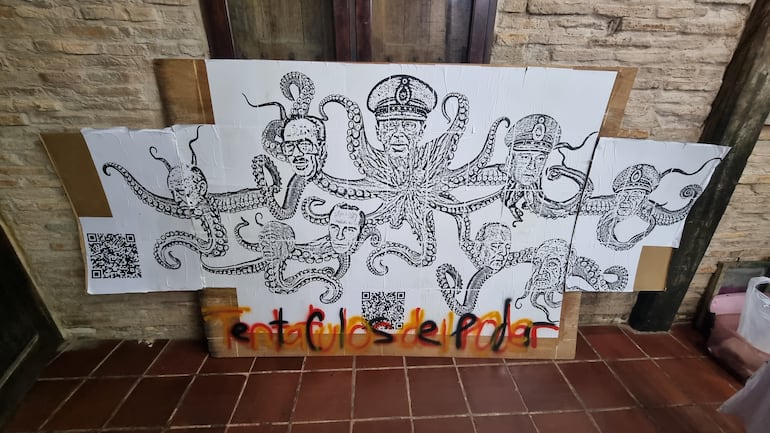 La obra “Tentáculo” simboliza el poder represivo de Alfredo Stroessner sobre la sociedad paraguaya.