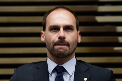 El hijo del expresidente de Brasil Jair Bolsonaro, Eduardo Bolsonaro. Fue condenado a prisión por coacción.