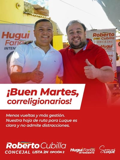 Roberto Cubilla está en su tercer intento de ser concejal de Luque.