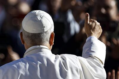 El papa León XIV durante la audiencia general semanal en la plaza de San Pedro, Ciudad del Vaticano, este miércoles.
