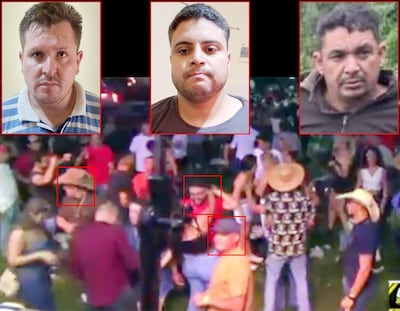Junior Ramón Delvalle Almeida, Édgar Clodomiro Rodríguez Merlo y Alcides Ramos Osorio, sonrientes en un ambiente festivo.