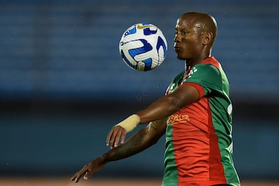 (FILES) Boston River's forward Mathias Acuña eyes the ball during the Copa Libertadores stage one first leg football match between Boston River and Zamora, at the Centenario stadium in Montevideo, on February 9, 2023. Uruguayan striker Mathías Acuña, who joined Ecuadorian Primera Division side Mushuc Runa, died on January 4 in Ambato in an apparent suicide, the club from the central Andean city said. (Photo by Dante Fernandez / AFP)